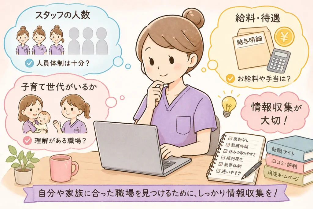 看護師が求人を探す様子