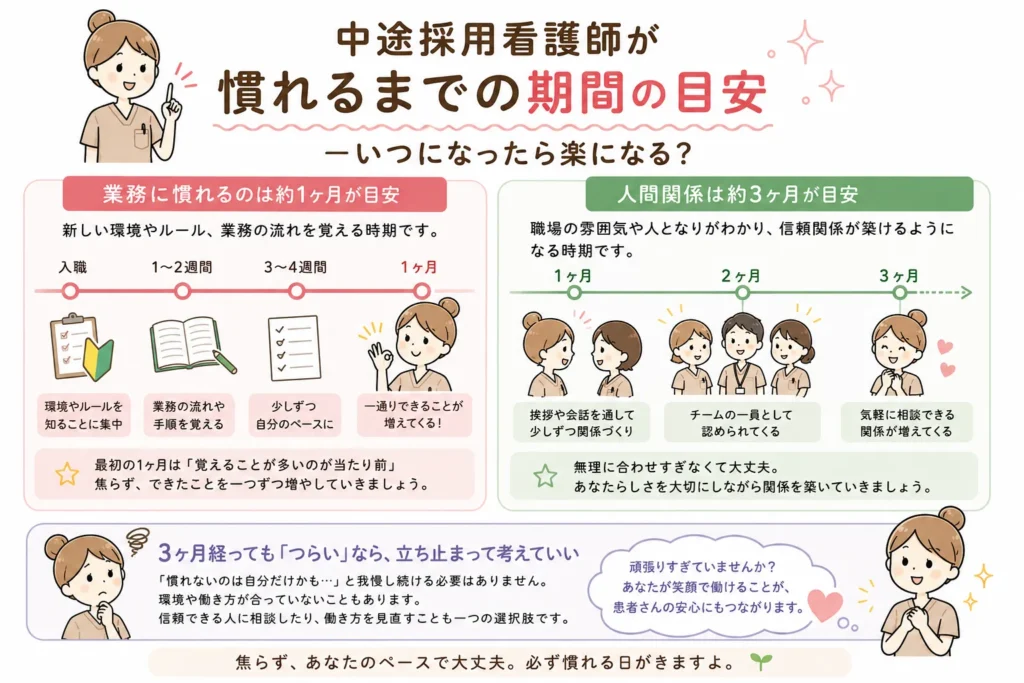 中途採用看護師の慣れるまでの期間