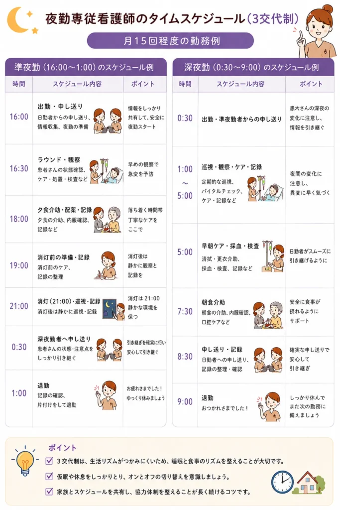 三交代夜勤スケジュール