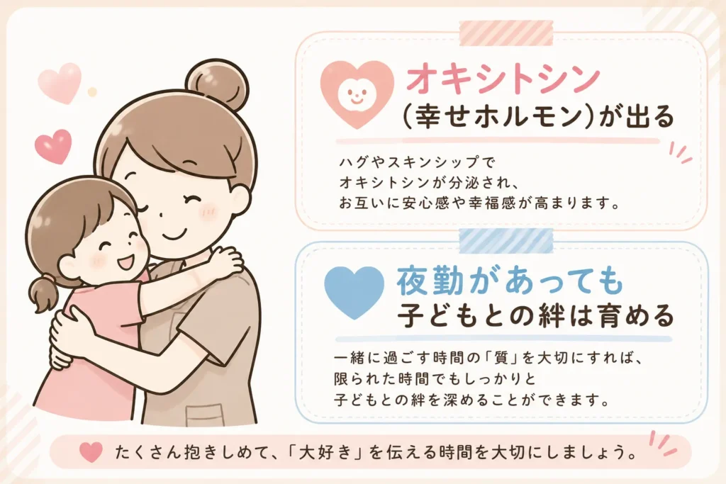 子どもとハグしている様子