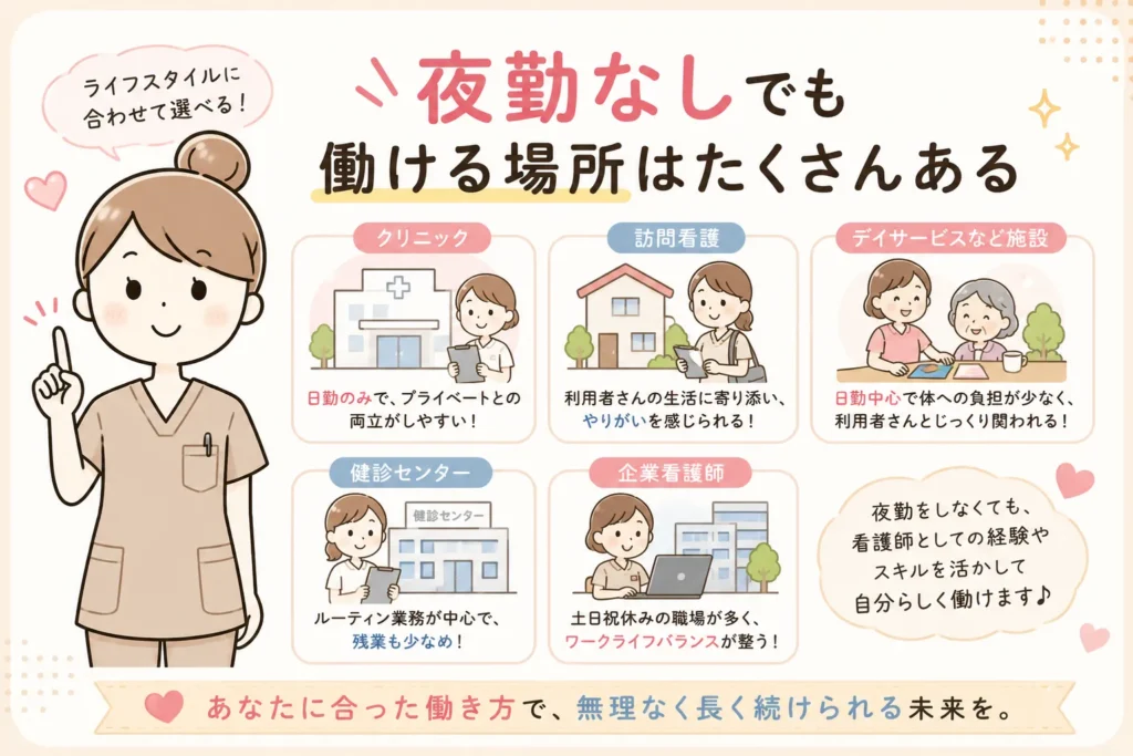 看護師夜勤なし働ける場所