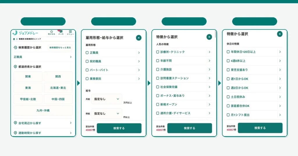 ジョブメドレー求人検索
