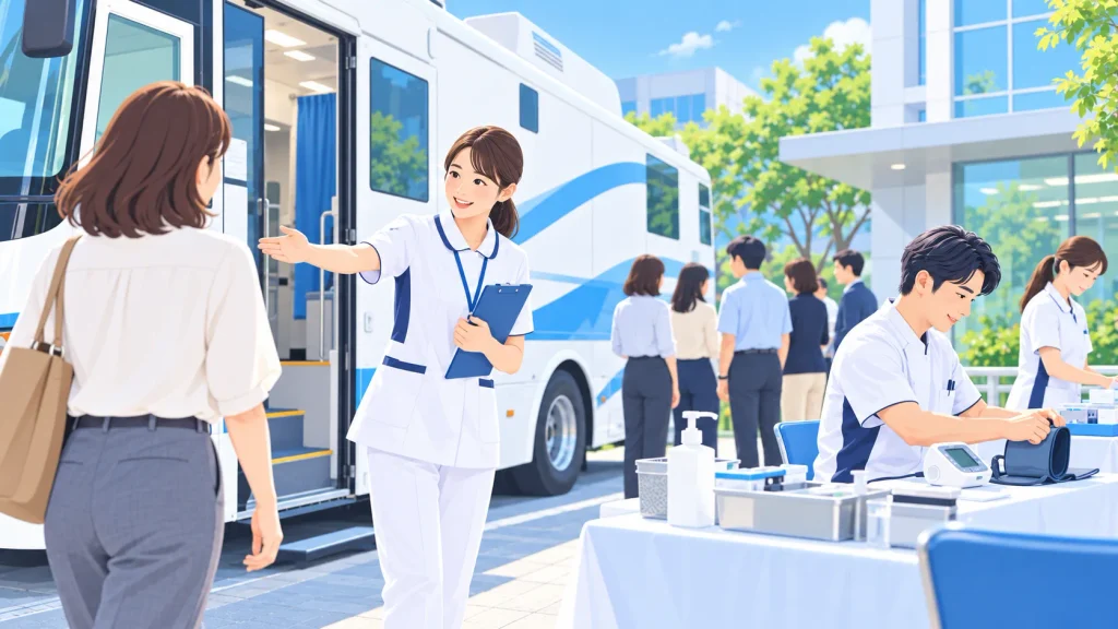 健診センター巡回健診の様子