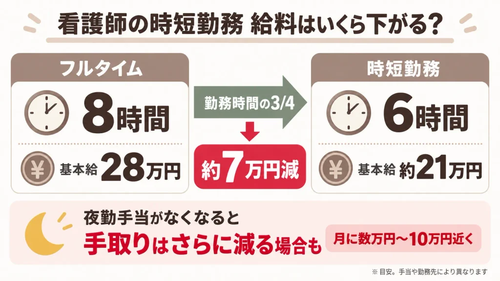 看護師時短勤務の給料
